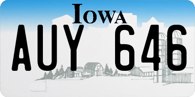 IA license plate AUY646
