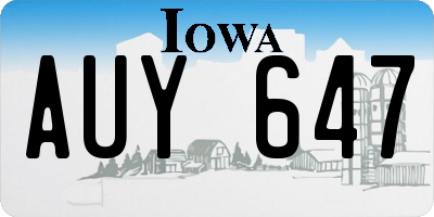 IA license plate AUY647