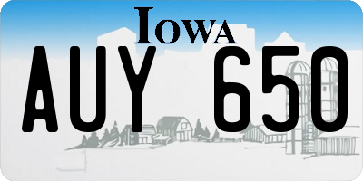 IA license plate AUY650