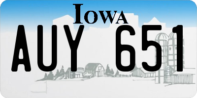 IA license plate AUY651