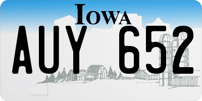 IA license plate AUY652
