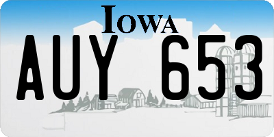 IA license plate AUY653