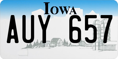 IA license plate AUY657