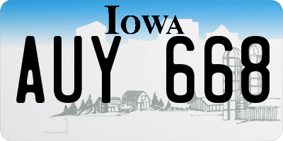 IA license plate AUY668