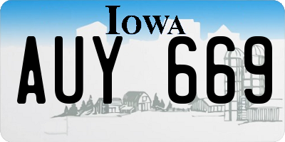 IA license plate AUY669