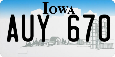 IA license plate AUY670