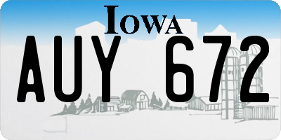 IA license plate AUY672