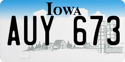 IA license plate AUY673