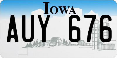 IA license plate AUY676