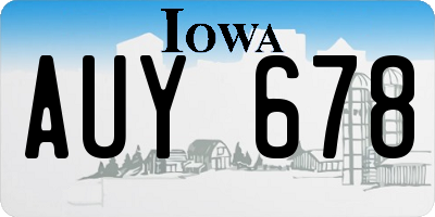IA license plate AUY678