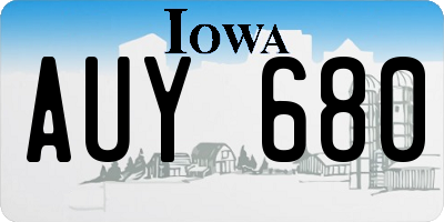 IA license plate AUY680