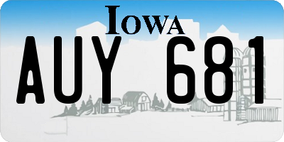 IA license plate AUY681
