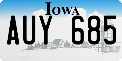 IA license plate AUY685