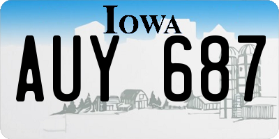IA license plate AUY687