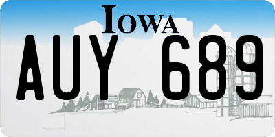 IA license plate AUY689