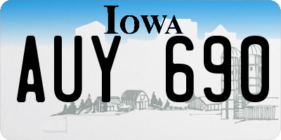 IA license plate AUY690