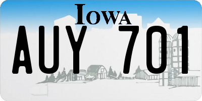 IA license plate AUY701