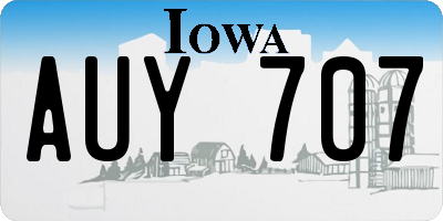 IA license plate AUY707