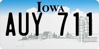 IA license plate AUY711