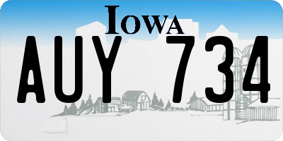 IA license plate AUY734
