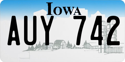 IA license plate AUY742