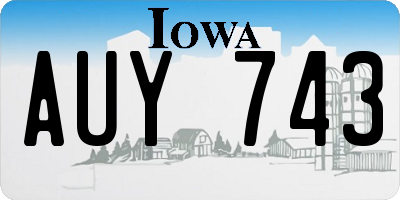 IA license plate AUY743
