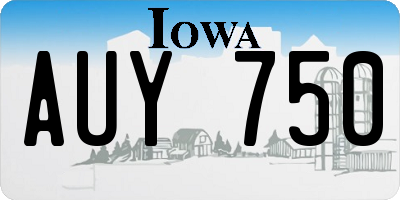 IA license plate AUY750