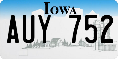 IA license plate AUY752