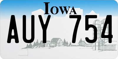 IA license plate AUY754