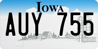 IA license plate AUY755