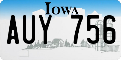 IA license plate AUY756