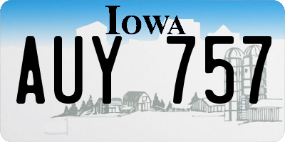 IA license plate AUY757