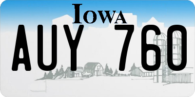 IA license plate AUY760