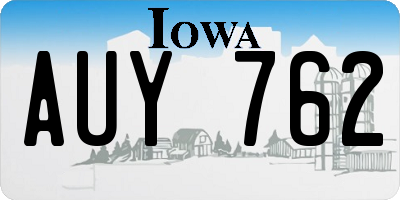 IA license plate AUY762