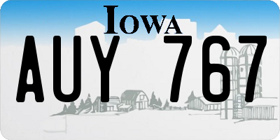 IA license plate AUY767