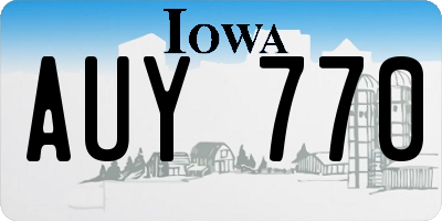 IA license plate AUY770