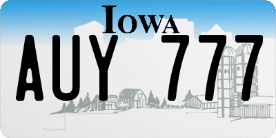 IA license plate AUY777