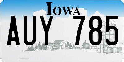 IA license plate AUY785