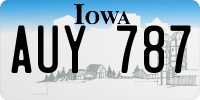 IA license plate AUY787