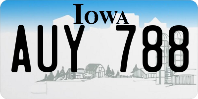 IA license plate AUY788