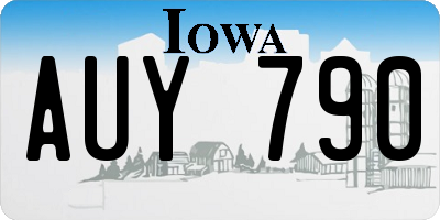IA license plate AUY790