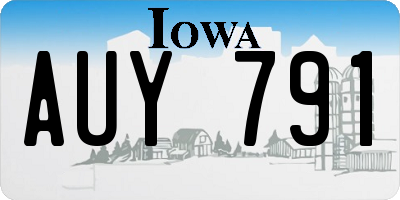 IA license plate AUY791