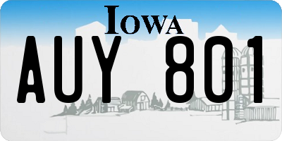 IA license plate AUY801