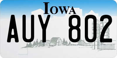 IA license plate AUY802