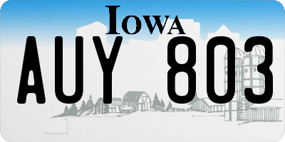 IA license plate AUY803