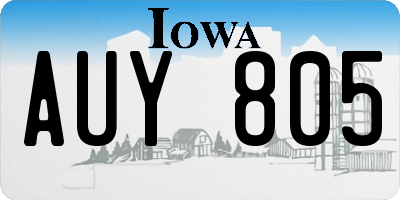 IA license plate AUY805