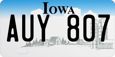 IA license plate AUY807