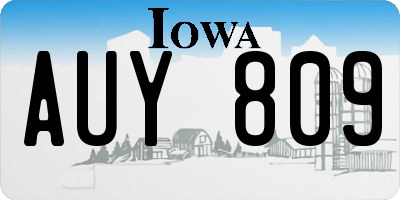 IA license plate AUY809