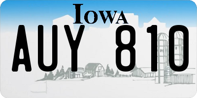 IA license plate AUY810