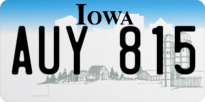 IA license plate AUY815